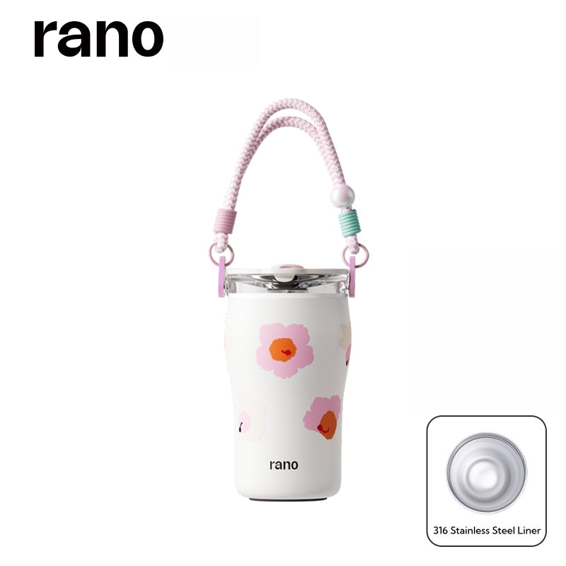 RANO Xuefei Ceramic-Coated 420ml Insulated Coffee Tumbler, 316 Stainless Steel, Leak-Proof