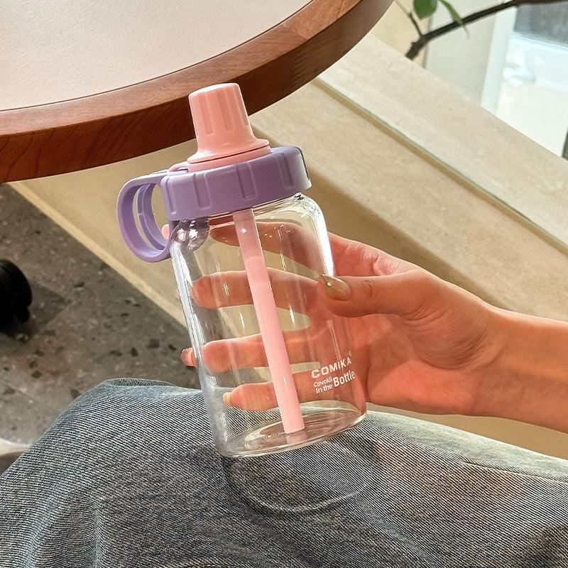 COMIKA INS Summer Tritan Water Bottle – 450ML Leak-Proof Straw Sippy Cup