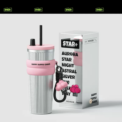 Star+ Dopamine Aurora Straw Cup Summer Cool Water Bottle 710ml