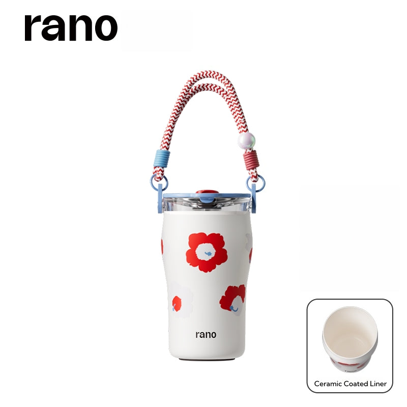 RANO Xuefei Ceramic-Coated 420ml Insulated Coffee Tumbler, 316 Stainless Steel, Leak-Proof