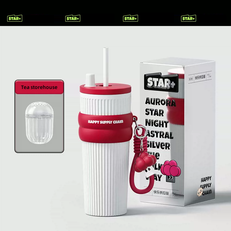 Star+ Dopamine Aurora Straw Cup Summer Cool Water Bottle 710ml