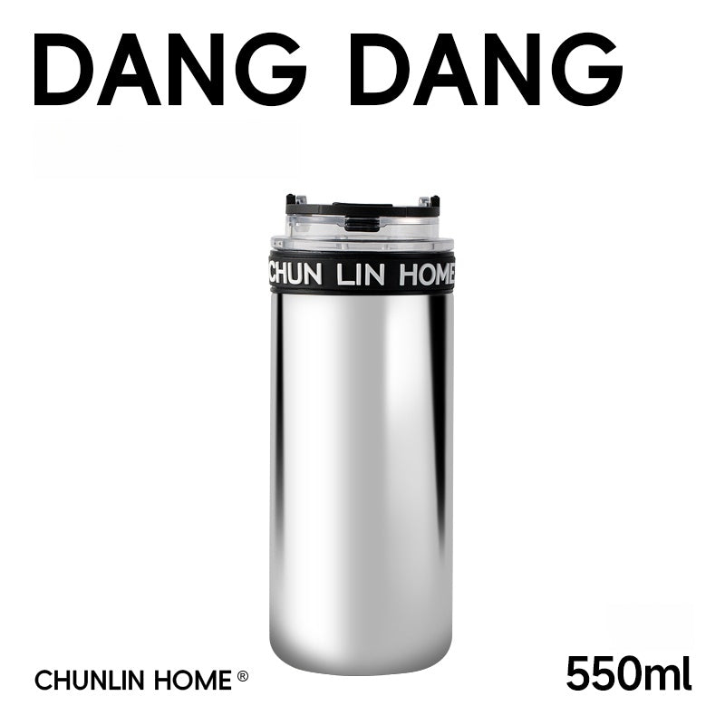 CHUNLIN HOME 550ml Double-Layer Insulated Glass & Stainless Steel Tumbler | Sleek, Durable, and Perfect for Hot & Cold Drinks