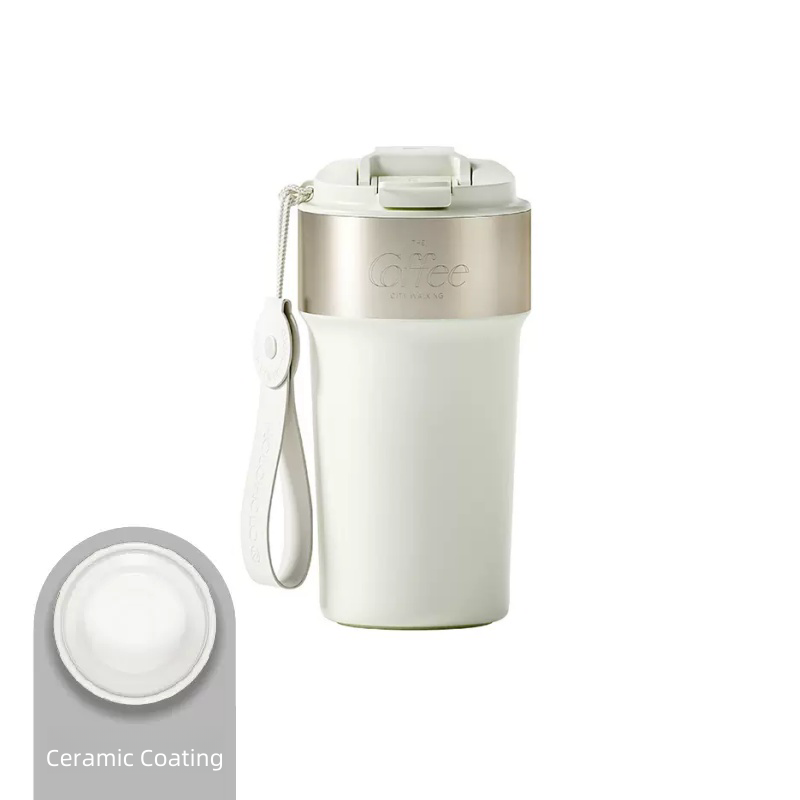 HOLOHOLO Latte Cup Large Capacity 316L Stainless Steel Straw Vacuum Cup 500ml