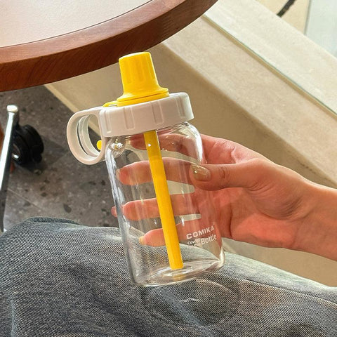 COMIKA INS Summer Tritan Water Bottle – 450ML Leak-Proof Straw Sippy Cup