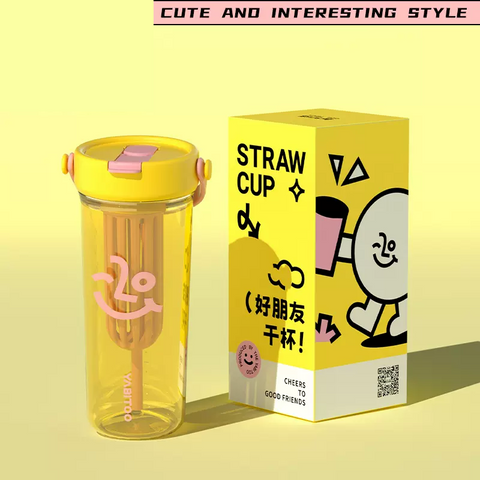 YABITOO Funny Fruit Tea Straw cup Water bottle 650ml